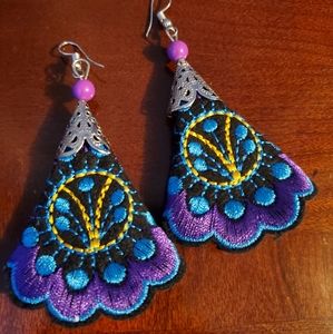 🦚Funky Peacock earrings